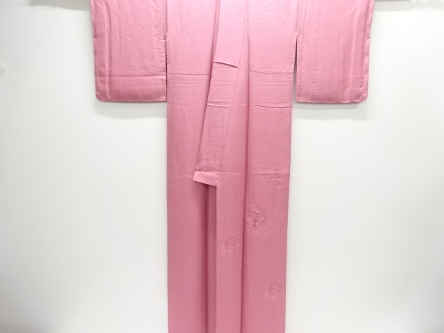 未使用品　亀甲に花模様刺繍付け下げ色無地着物